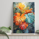Ropical Leaves Palm Tree Watercolor V1 Canvas Prints Wall Art Home Decor, Painting Canvas, Living Room Wall Decor
