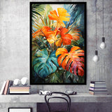 Ropical Leaves Palm Tree Watercolor V2 Framed Art Prints Wall Decor, Painting Art, Framed Picture