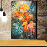 Ropical Leaves Palm Tree Watercolor V2 Canvas Prints Wall Art Home Decor, Painting Canvas, Living Room Wall Decor
