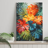 Ropical Leaves Palm Tree Watercolor V3 Canvas Prints Wall Art Home Decor, Painting Canvas, Living Room Wall Decor
