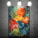 Ropical Leaves Palm Tree Watercolor V3 Canvas Prints Wall Art Home Decor, Painting Canvas, Living Room Wall Decor