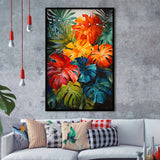 Ropical Leaves Palm Tree Watercolor V3 Framed Art Prints Wall Decor, Painting Art, Framed Picture