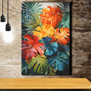 Ropical Leaves Palm Tree Watercolor V3 Canvas Prints Wall Art Home Decor, Painting Canvas, Living Room Wall Decor