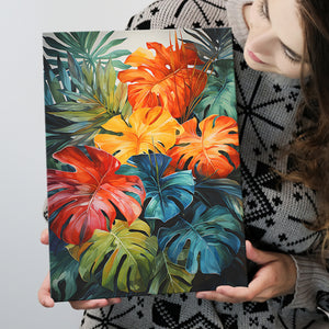 Ropical Leaves Palm Tree Watercolor V3 Canvas Prints Wall Art Home Decor, Painting Canvas, Living Room Wall Decor