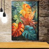 Ropical Leaves Palm Tree Watercolor V4 Canvas Prints Wall Art Home Decor, Painting Canvas, Living Room Wall Decor