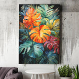 Ropical Leaves Palm Tree Watercolor V6 Canvas Prints Wall Art Home Decor, Painting Canvas, Living Room Wall Decor