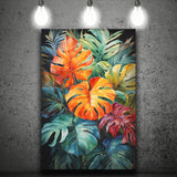 Ropical Leaves Palm Tree Watercolor V6 Canvas Prints Wall Art Home Decor, Painting Canvas, Living Room Wall Decor