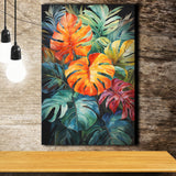 Ropical Leaves Palm Tree Watercolor V6 Canvas Prints Wall Art Home Decor, Painting Canvas, Living Room Wall Decor