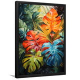 Ropical Leaves Palm Tree Watercolor V7 Framed Art Prints Wall Decor, Painting Art, Framed Picture