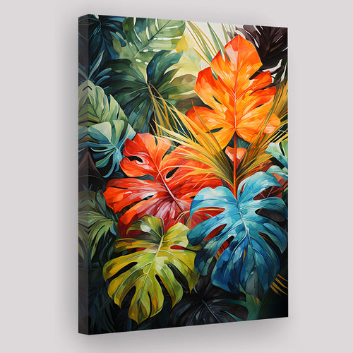 Ropical Leaves Palm Tree Watercolor V7 Canvas Prints Wall Art Home Decor, Painting Canvas, Living Room Wall Decor