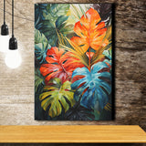 Ropical Leaves Palm Tree Watercolor V7 Canvas Prints Wall Art Home Decor, Painting Canvas, Living Room Wall Decor