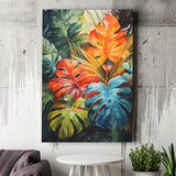 Ropical Leaves Palm Tree Watercolor V7 Canvas Prints Wall Art Home Decor, Painting Canvas, Living Room Wall Decor