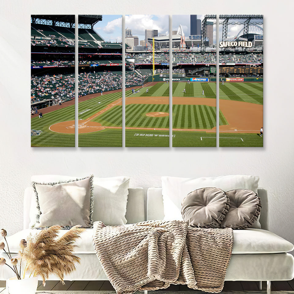 Safeco Field Stadium Baseball 5 Pieces Canvas Prints Wall Art Decor - Painting Canvas,Multi Panel,Painting Prints,For Sale
