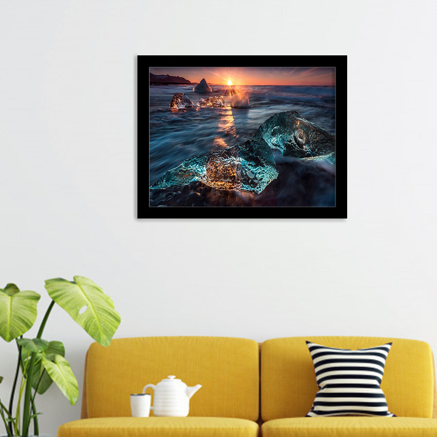 Sea Sky Clouds Oceans Rocks Sunsets Framed Art Prints - Framed Prints, Prints For Sale, Painting Prints,Wall Art Decor