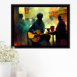 Singer Playing Guitar Abstract Musical Framed Canvas Prints Wall Art - Painting Canvas,Framed Picture,Home Art Wall Decor