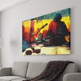 Singer Playing Guitar Abstract Musical Art Canvas Prints Wall Art - Painting Canvas,Wall Decor,Art Print,Home Decor