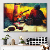 Singer Playing Guitar Abstract Musical Art Canvas Prints Wall Art - Painting Canvas,Wall Decor,Art Print,Home Decor