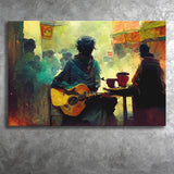 Singer Playing Guitar Abstract Musical Canvas Prints Wall Art - Painting Canvas,Wall Decor,Art Print,Home Decor