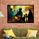 Singer Playing Guitar Abstract Musical Framed Art Print Wall Decor - Painting Art, Framed Picture, Home Decor