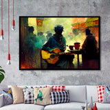 Singer Playing Guitar Abstract Musical Framed Art Print Wall Decor - Painting Art, Framed Picture, Home Decor