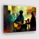 Singer Playing Guitar Abstract Musical Canvas Prints Wall Art - Painting Canvas,Wall Decor,Art Print,Home Decor
