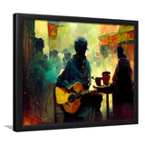 Singer Playing Guitar Abstract Musical Framed Art Print Wall Decor - Painting Art, Framed Picture, Home Decor