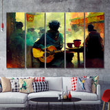 Singer Playing Guitar Abstract Musical 5 Piece B Multi Panels Canvas Prints Wall Art - Painting Canvas,Wall Decor