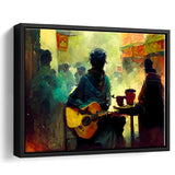 Singer Playing Guitar Abstract Musical Framed Canvas Prints Wall Art - Painting Canvas,Framed Picture,Home Art Wall Decor