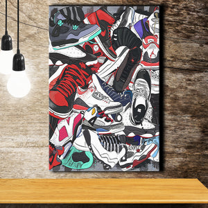 Sneakers Graffiti Street Art Canvas Prints Wall Art Home Decor