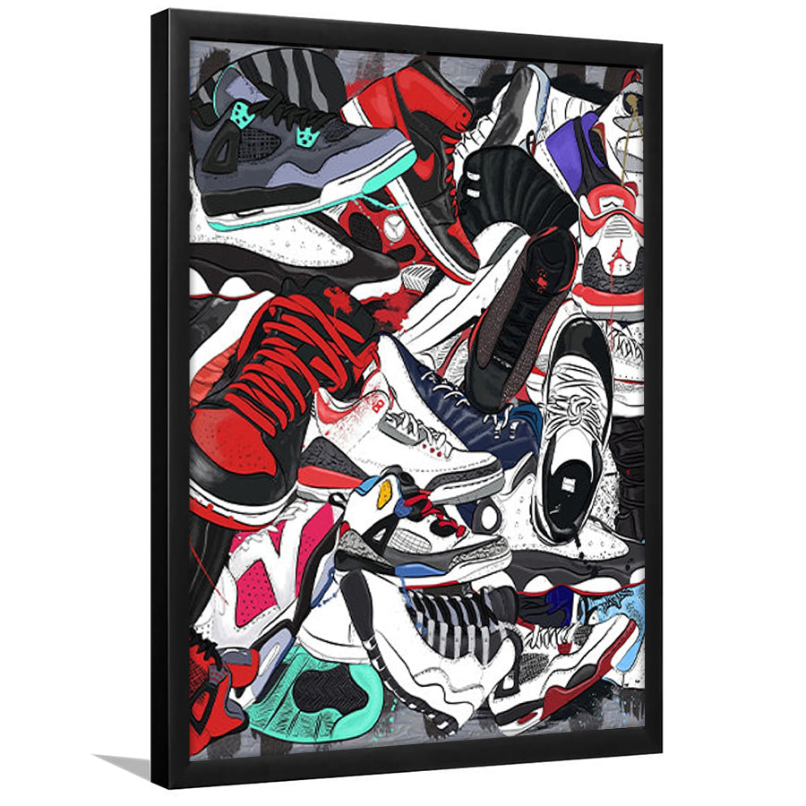 Sneakers Graffiti Street Art Framed Art Print Wall Art Decor,Framed Picture