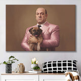 Soprano Holding A Poodle In The Style Of Princess Canvas Prints Wall Art Home Decor, Painting Canvas, Living Room Wall Decor
