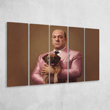 Soprano Holding A Poodle In The Style Of Princess 5 Panels B Canvas Prints Wall Art Home Decor, Extra Large Canvas