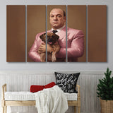 Soprano Holding A Poodle In The Style Of Princess 5 Panels B Canvas Prints Wall Art Home Decor, Extra Large Canvas