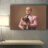Soprano Holding A Poodle In The Style Of Princess Canvas Prints Wall Art Home Decor, Painting Canvas, Living Room Wall Decor