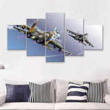 Su 37 War Airplane 5 Piece Canvas Prints Wall Art Decor - Painting Canvas, Multi Panels