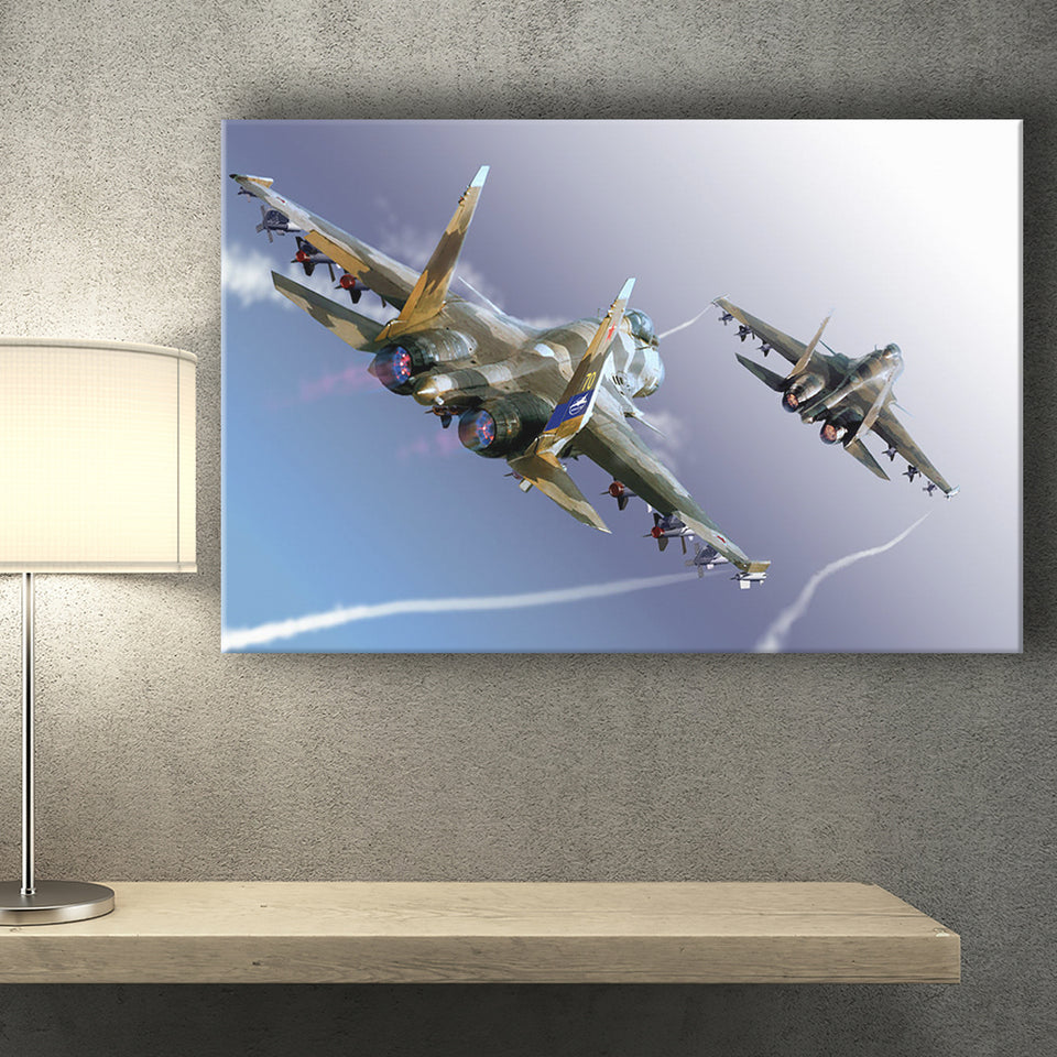 Su 37 War Airplane Canvas Prints Wall Art Decor - Painting Canvas, Art Prints, Ready to Hang
