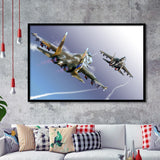Su 37 War Airplane Framed Art Prints Wall Decor - Painting Art, Framed Picture, Ready to Hang