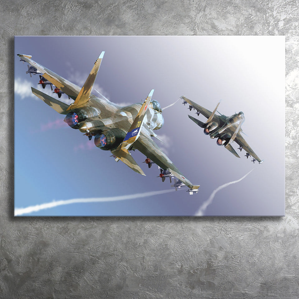 Su 37 War Airplane Canvas Prints Wall Art Decor - Painting Canvas, Art Prints, Ready to Hang