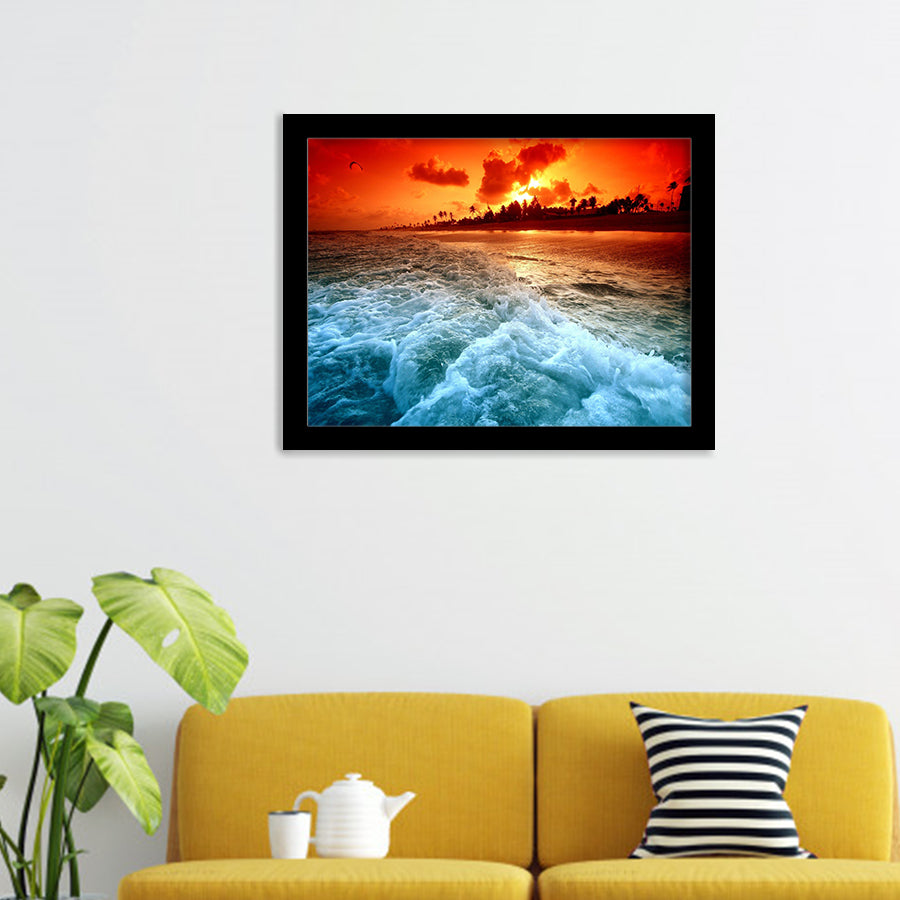 Sunset In The Beach Framed Art Prints - Framed Prints, Prints For Sale, Painting Prints,Wall Art Decor