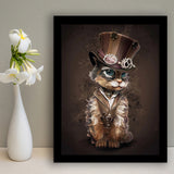 Sweet Cat In Hat, Cool Cat Art Framed Art Print Wall Art Decor,Framed Picture