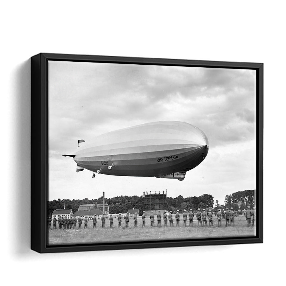 The German Airship, Lz 127 Graf Zeppelin Completed An Ambitious Canvas Wall Art - Framed Art, Framed Canvas, Painting Canvas