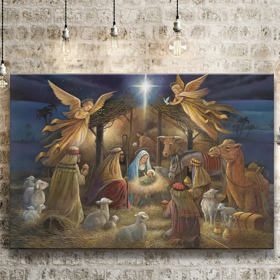 The Birth Of Jesus Christ Xmas Canvas Prints Wall Art - Painting Canvas, Home Wall Decor, For Sale, Canvas Gift