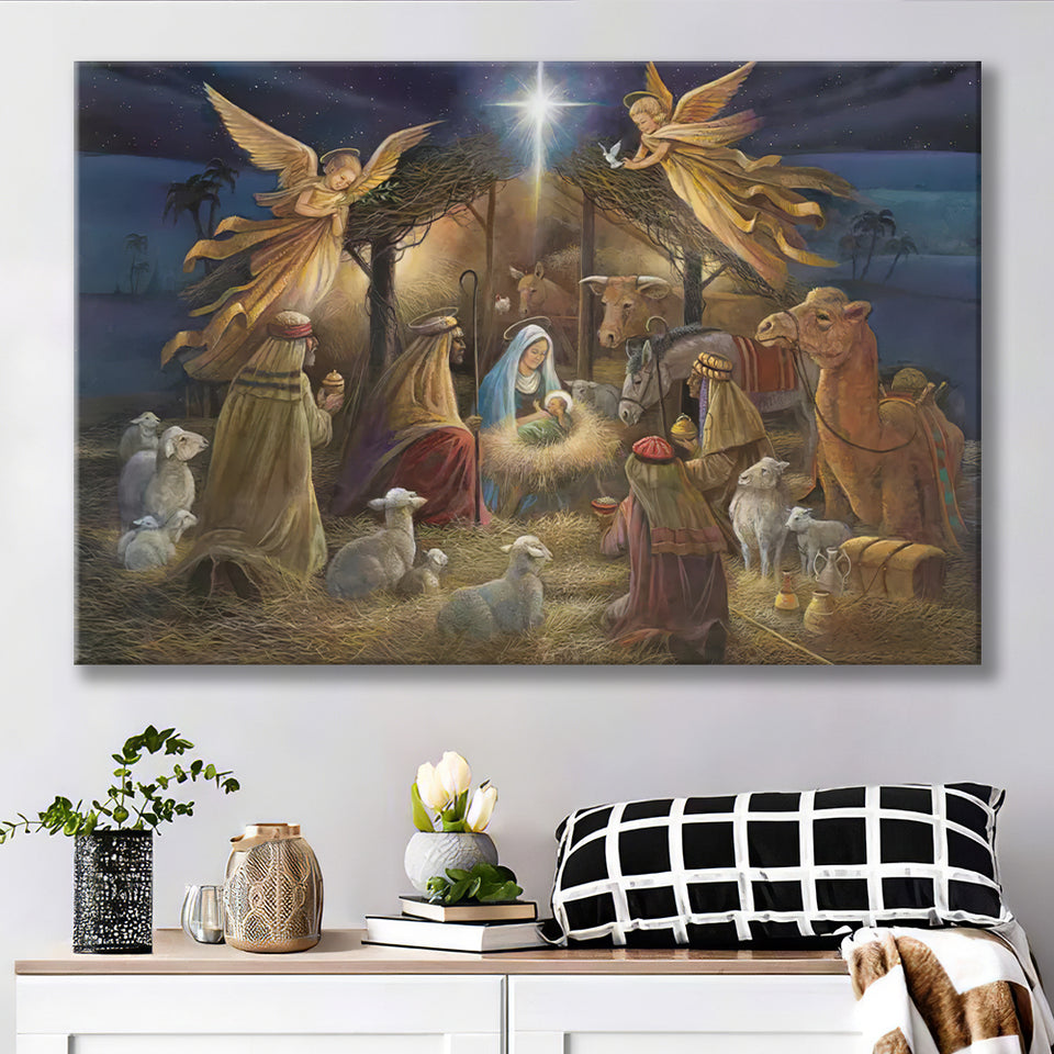 The Birth Of Jesus Christ Xmas Canvas Prints Wall Art - Painting Canvas, Home Wall Decor, For Sale, Canvas Gift