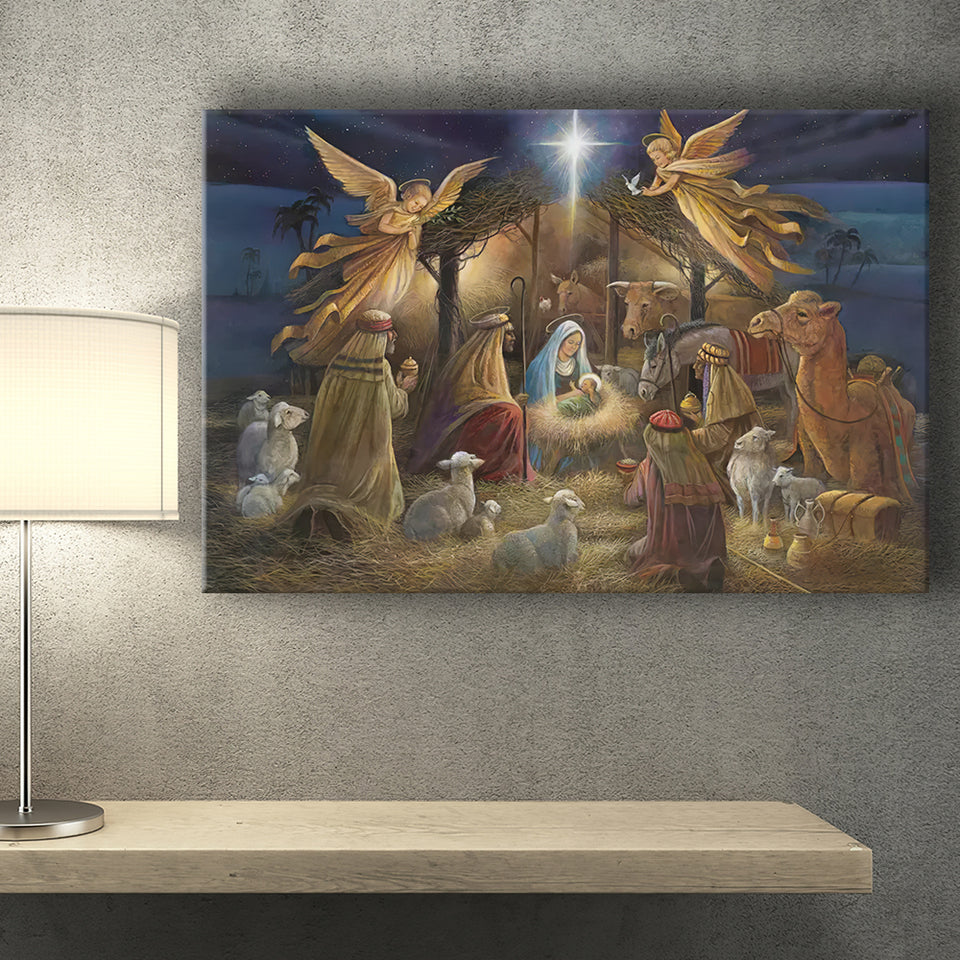 The Birth Of Jesus Christ Xmas Canvas Prints Wall Art - Painting Canvas, Home Wall Decor, For Sale, Canvas Gift