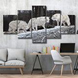 Three Wolf Print Gray Color Large Canvas Prints Multi Panels Wall Art Prints Home Decor