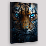 Tiger Head With Blue Eye Canvas Prints Wall Art Home Decor, Painting Canvas, Living Room Wall Decor