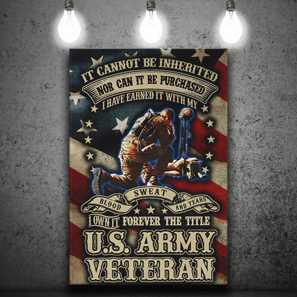 Us Army Veteran Flag Matte Canvas Canvas Prints Wall Art - Painting Canvas, Wall Decor, For Sale, Home Decor