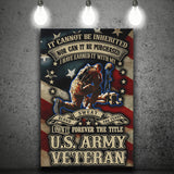 Us Army Veteran Flag Matte Canvas Canvas Prints Wall Art - Painting Canvas, Wall Decor, For Sale, Home Decor