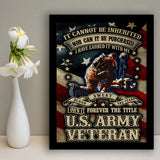 Us Army Veteran Flag Matte Framed Canvas Framed Framed Art Prints Wall Decor - Painting Prints, Veteran Gift