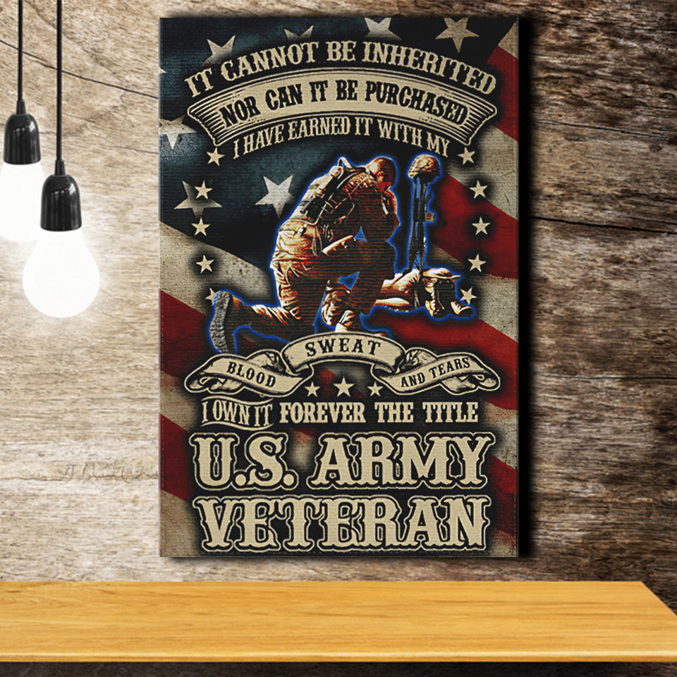 Us Army Veteran Flag Matte Canvas Canvas Prints Wall Art - Painting Canvas, Wall Decor, For Sale, Home Decor
